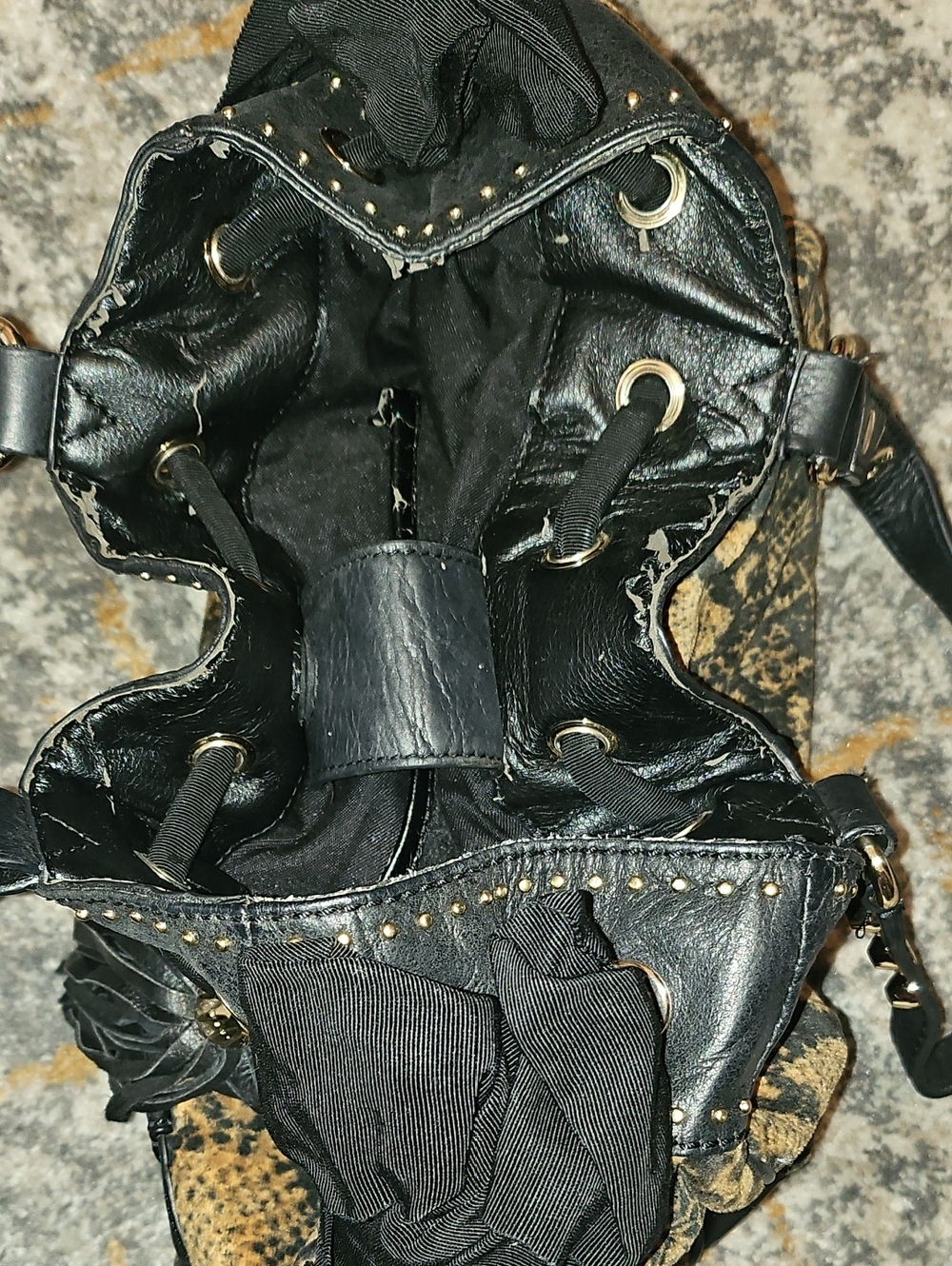 Vintage Juicy Couture Leopard-Print Tote Handbag with Tassel - Picture 11 of 13